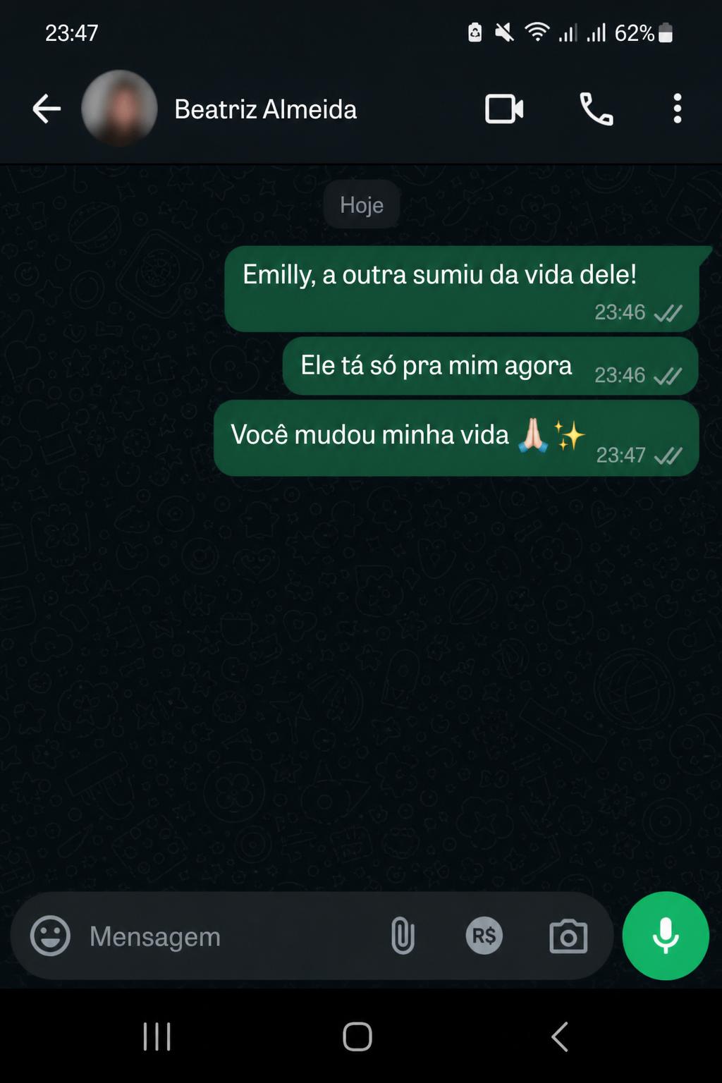 Conversa com cliente Beatriz Almeida
